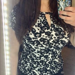 Black and white print blouse